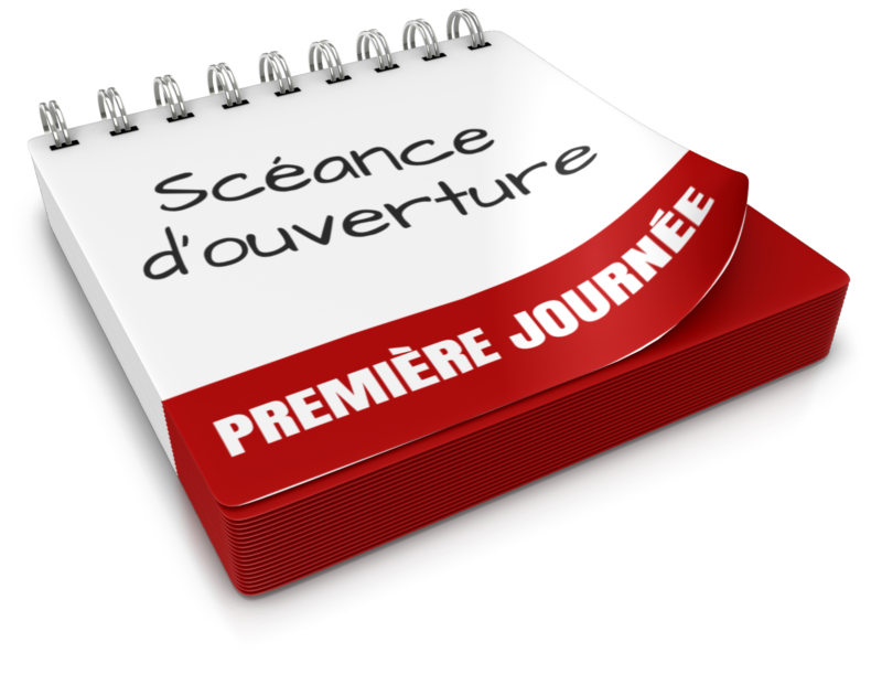 Image d'une page de calendrier avec les mots Bienvenue à la session.