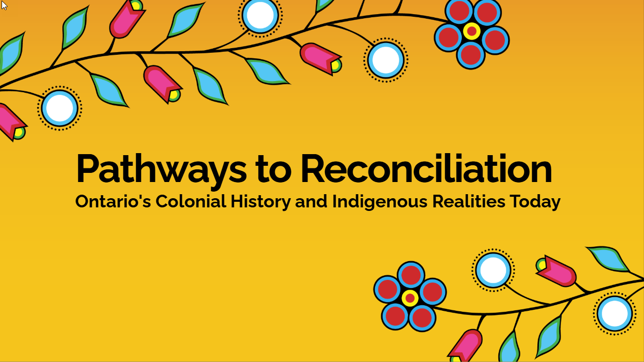 image of course cover page with text, Pathways to Reconciliation